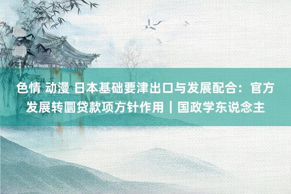 色情 动漫 日本基础要津出口与发展配合：官方发展转圜贷款项方针作用｜国政学东说念主