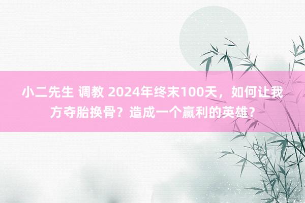 小二先生 调教 2024年终末100天，如何让我方夺胎换骨？造成一个赢利的英雄？